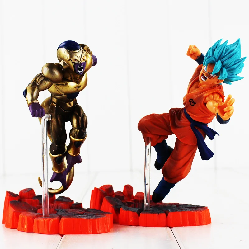 2 stili di Dragon Ball Risurrezione F золотой морозильник Гоку против фигурку Modello Giocattolo дель ПВХ