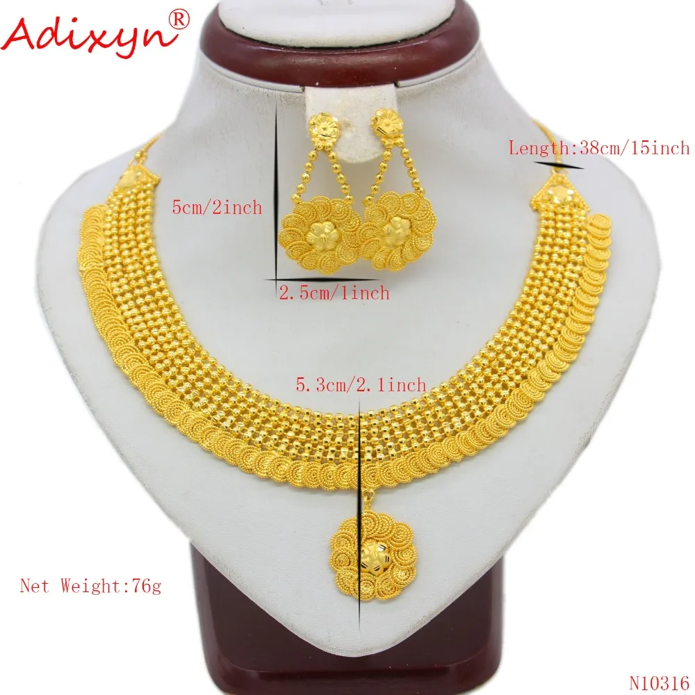 Adixyn Индия ожерелье/серьги набор украшений для женщин/девушек золотой цвет/латунь