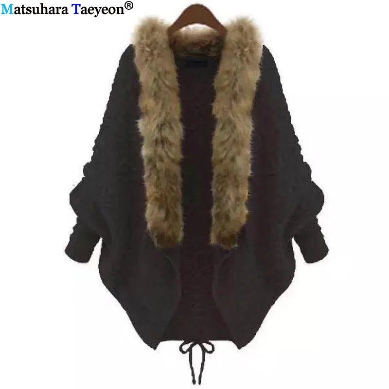 

Autumn Winter Fashion Women Long Sleeve Loose Knitting Cardigan Sweater Women Knitted Female Cardigan Pull Femme wool blends