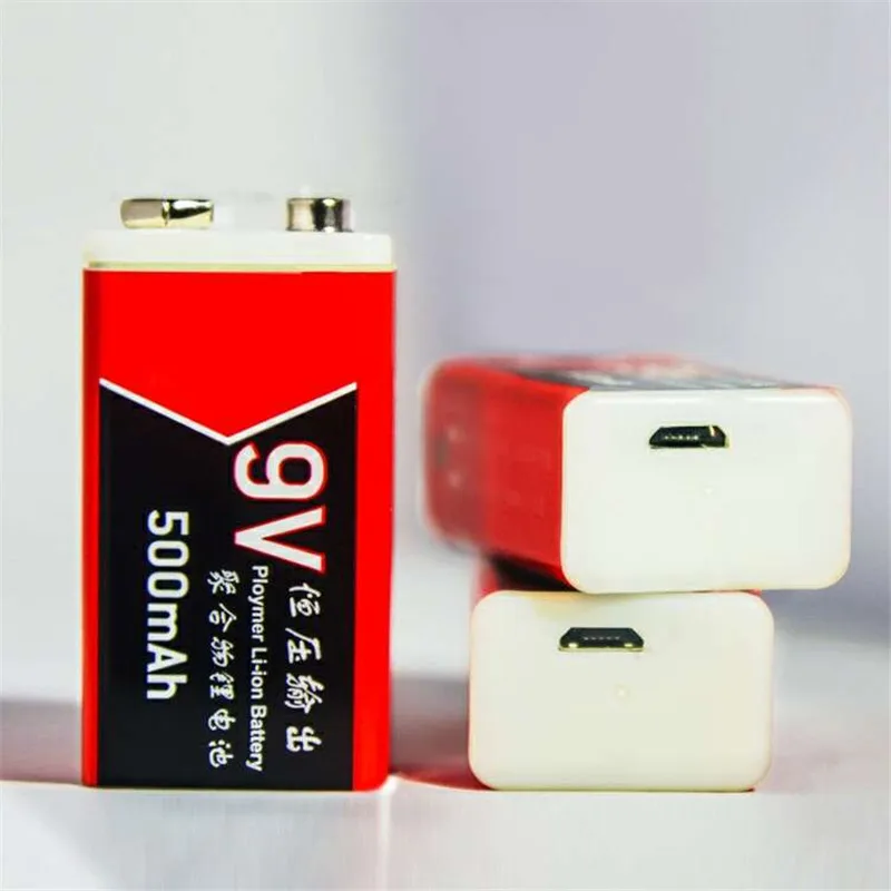 20 шт. зарядка через USB 9V 500 мА/ч литий ионный аккумулятор Батарея Перезаряжаемые 9В
