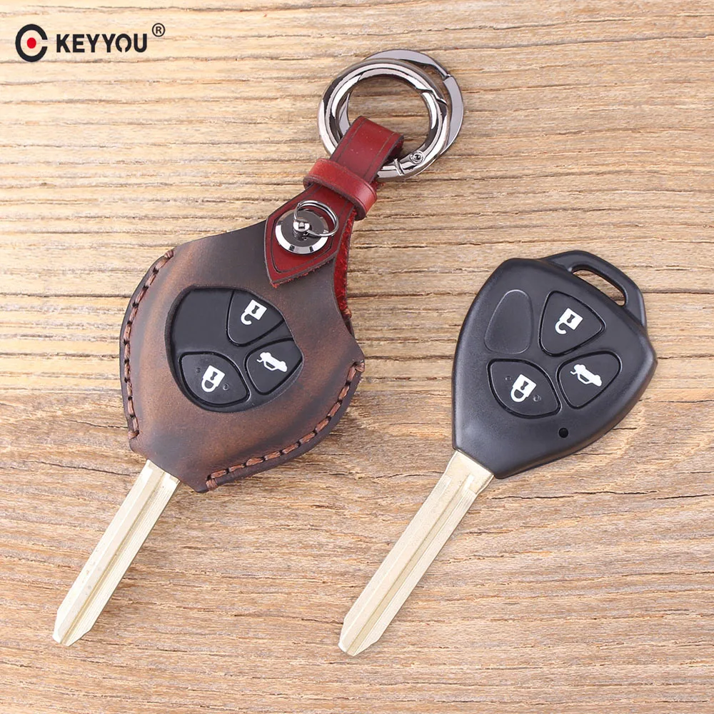 Брелок для ключей KEYYOU из натуральной кожи мужчин и женщин чехол Toyota Tarago RAV4 Corolla Camry