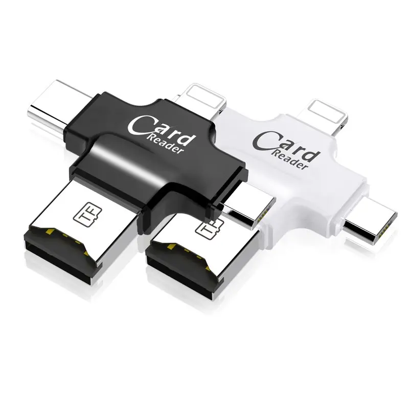 Ingelon 4 в 1 SD кард-ридер usb-C Micro USB MicroSD type C для ipad/iphone 7plus 6s5s MacBook OTG TF ридер sd для cf адаптер