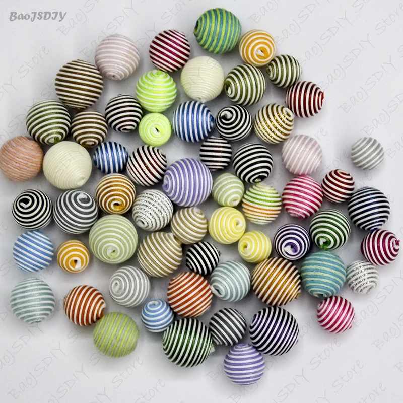 Mix White Colors 10 штук 16 мм 18 мм 20 мм 22 мм 24 мм круглый акриловый шар, обернутый Воском Шнур бусины Diy ювелирных изделий Аксессуары(JM6149 - Цвет: Mix White Colors