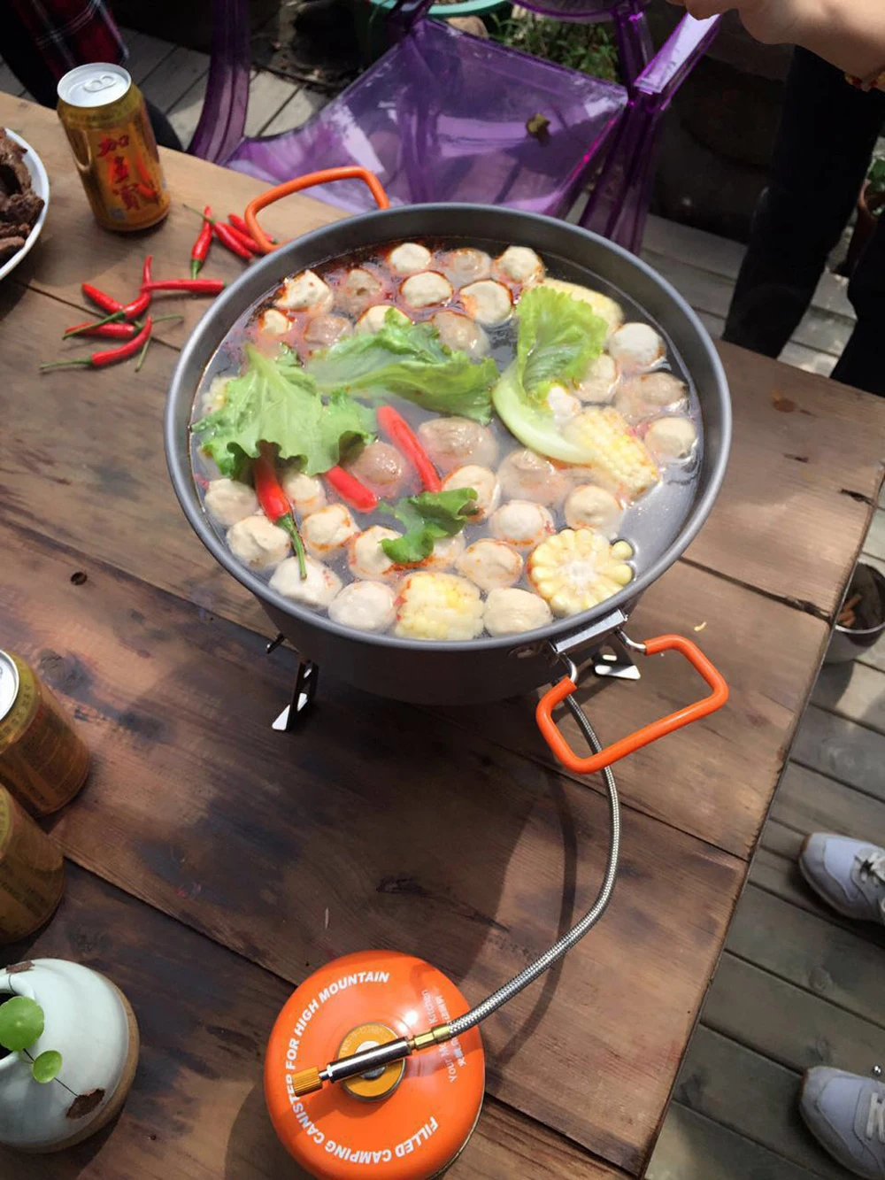 Пожарный клен праздник hotpot открытый cauldron семейный горшок для пикника shabu-shabu |