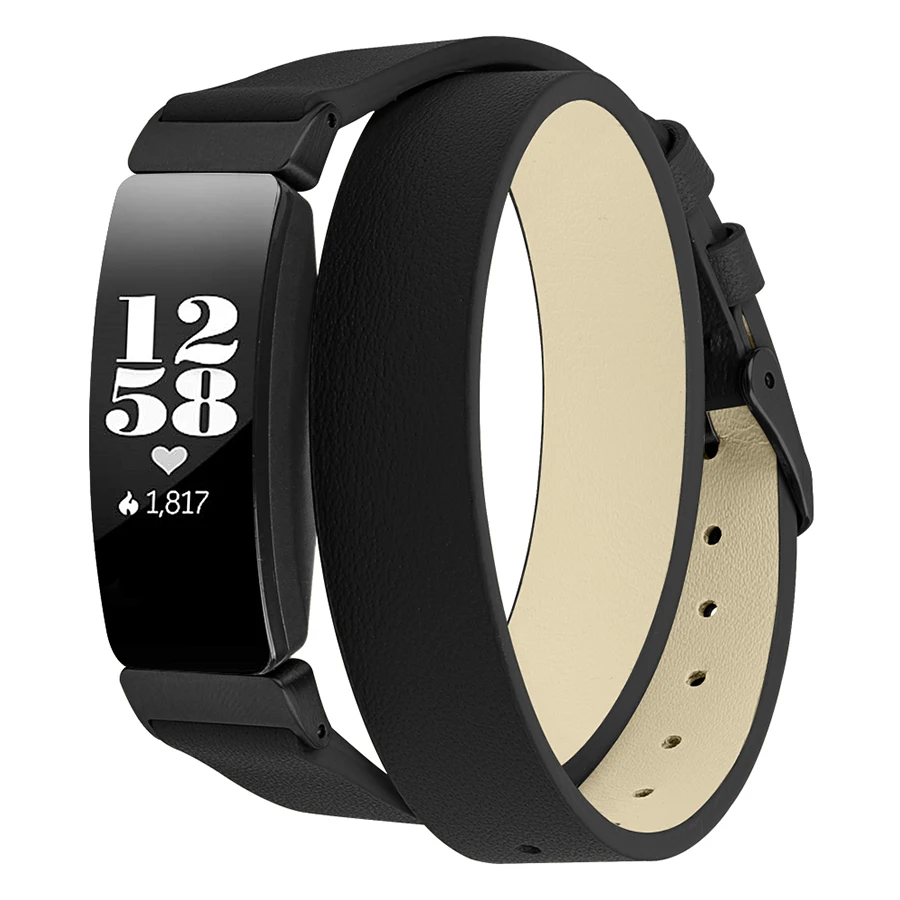 Кожаный Браслет для Fitbit Inspire HR сменный с двойной обмоткой аксессуары Прямая