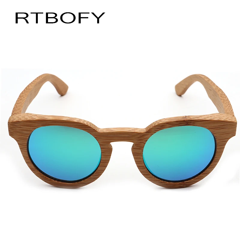 RTBOFY Древесины Солнцезащитные Очки Женщин 2017 Bamboo Марка Назн очки солнцезащитные