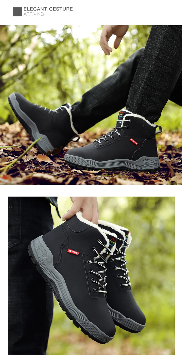 Мужские зимние ботинки; плюшевые теплые зимние ботинки для мужчин размера плюс; мужские кроссовки; повседневные мужские ботинки; мужские Ботильоны; размеры 39-48
