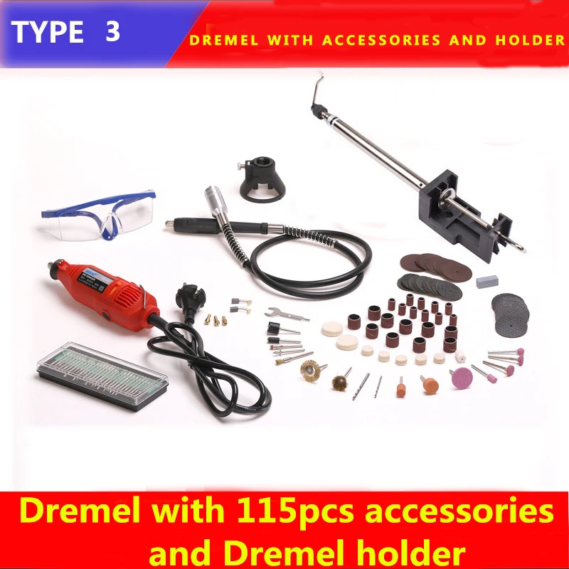 BDCAT 180 Вт электрическая гравировка Dremel Мини дрель роторная полировальная машинка инструмент с 140 шт. аксессуары для электроинструментов и держатель dremel
