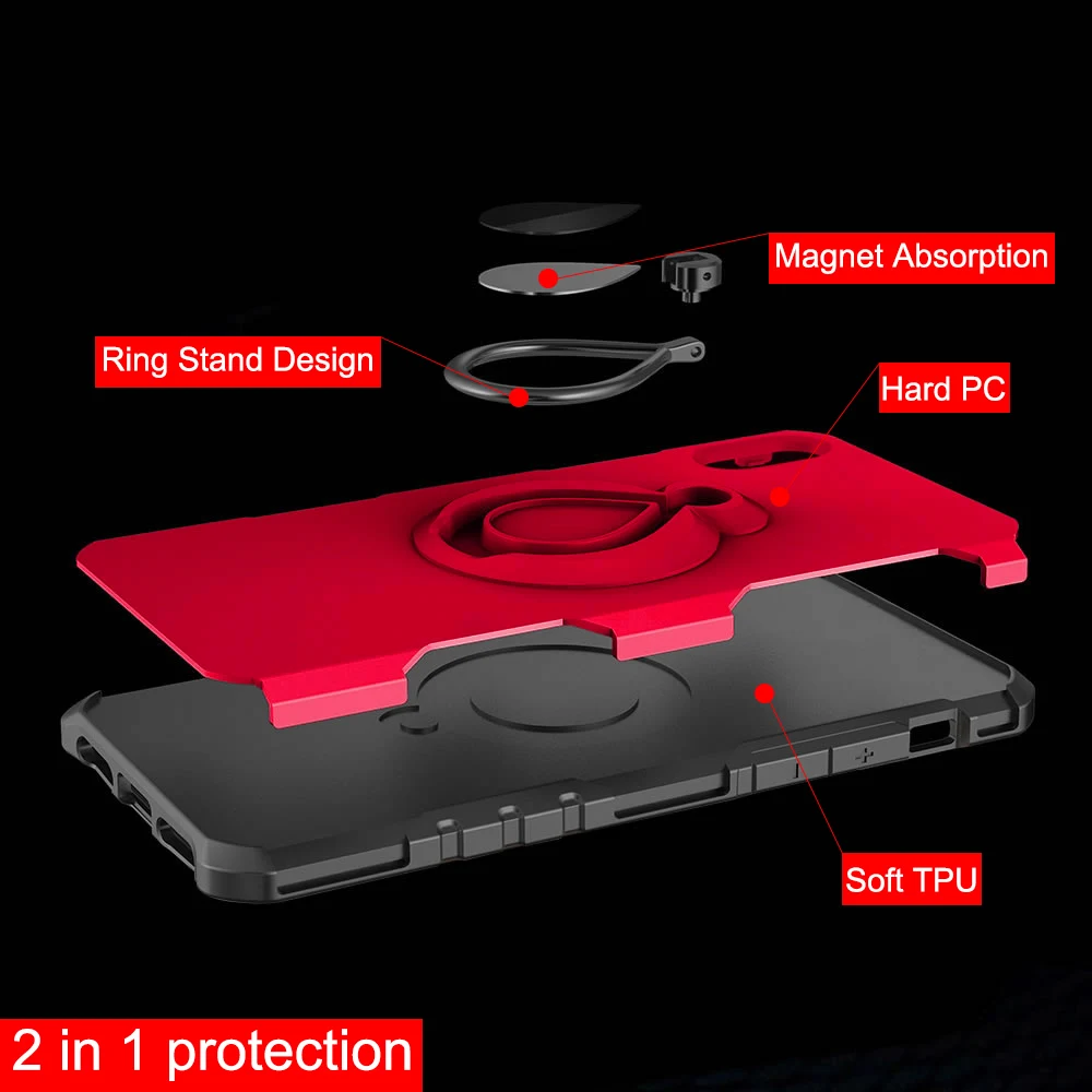 Birdroom Phone Case for iPhone X 7 8 plus TPU PC 2 in 1 Cover With Ring Kickstand |