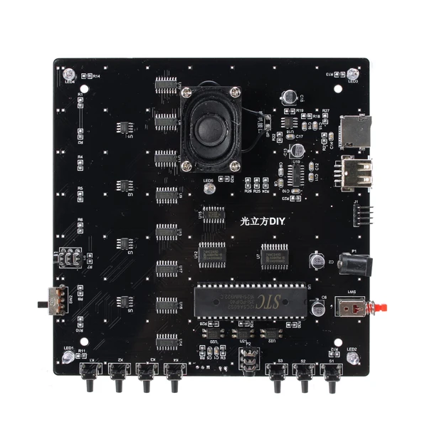 للبيع مجموعة مكعبات إضاءة LED ثلاثية الأبعاد ، 8 × 8 × 8 ، RGB ، طيف موسيقى MP3 ، شاشة إلكترونية ، DIY