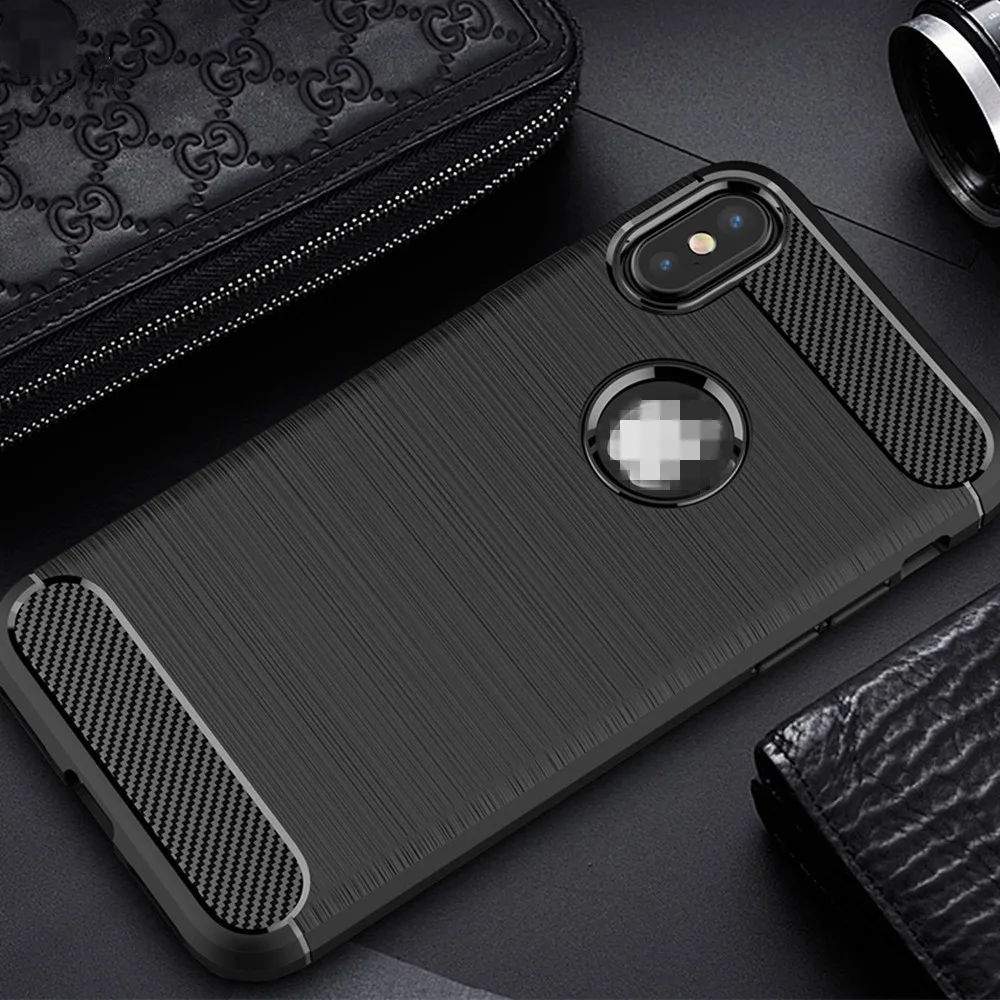 

Case for iphone 7 8 6 6s 5s X Case Silicon Cover Case for iphone 6 7 8 Plus Fundas Soft Carbon Fiber Brushe Coque Etui Capinha