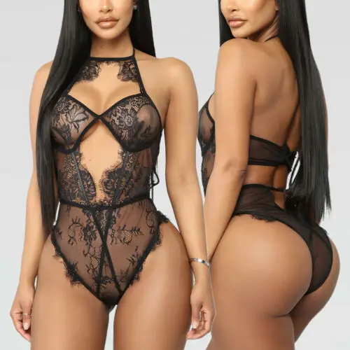 Сексуальное пляжное бельё женский черный кружевной купальник с высокой талией