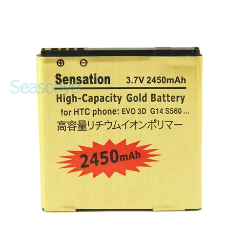Seasonye 2450mah BG86100 Gold Replacement Battery + Charger For HTC Sensation XE 4G G14 Z710E Z710T EVO 3D X315D Z715E G17 G18 | Мобильные