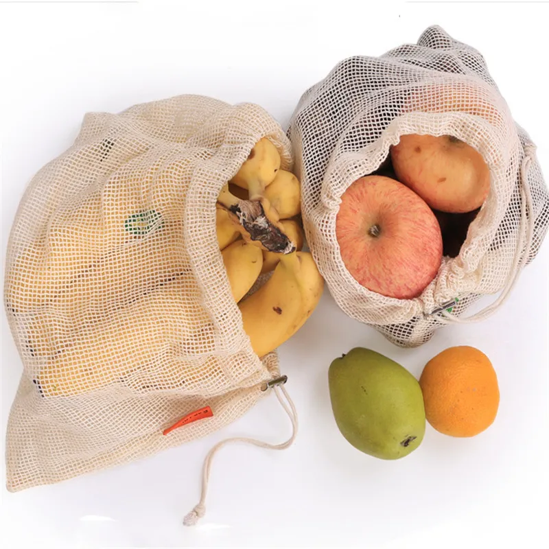Многоразовая Сетчатая Сумка для продуктов, сумка для хранения фруктов и овощей, сумка для покупок, сетчатая тканая сумка для магазина, кухонный Органайзер