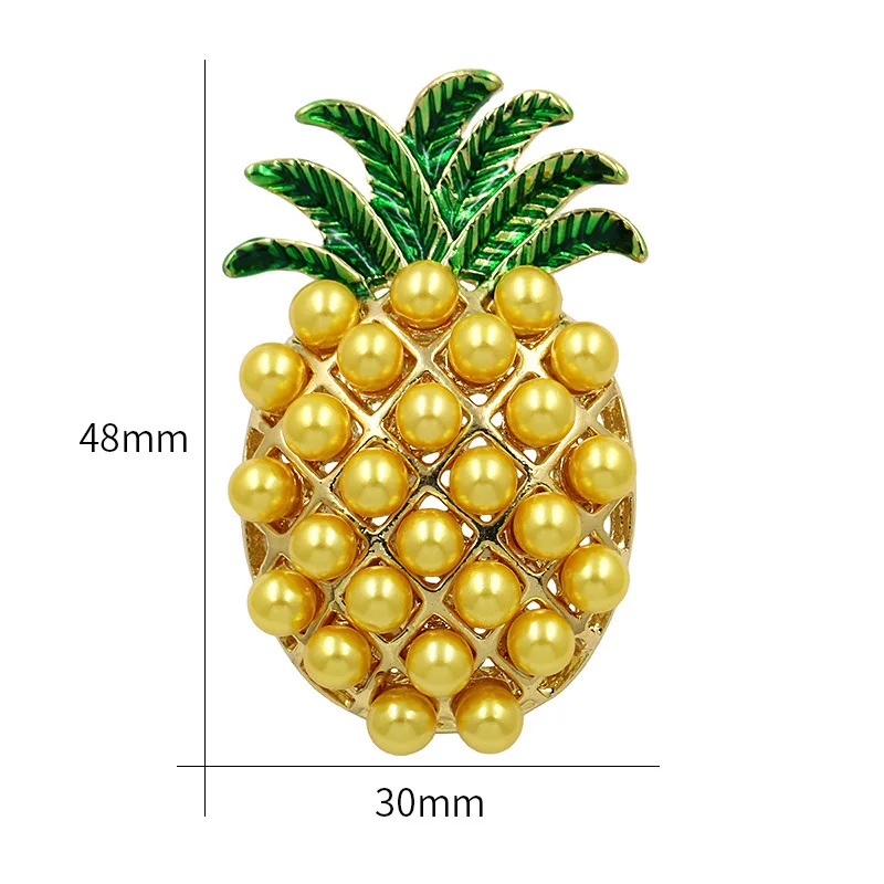 Фантазийные Новый стиль ананас жемчуга Броши для женщин милые эмали штырь