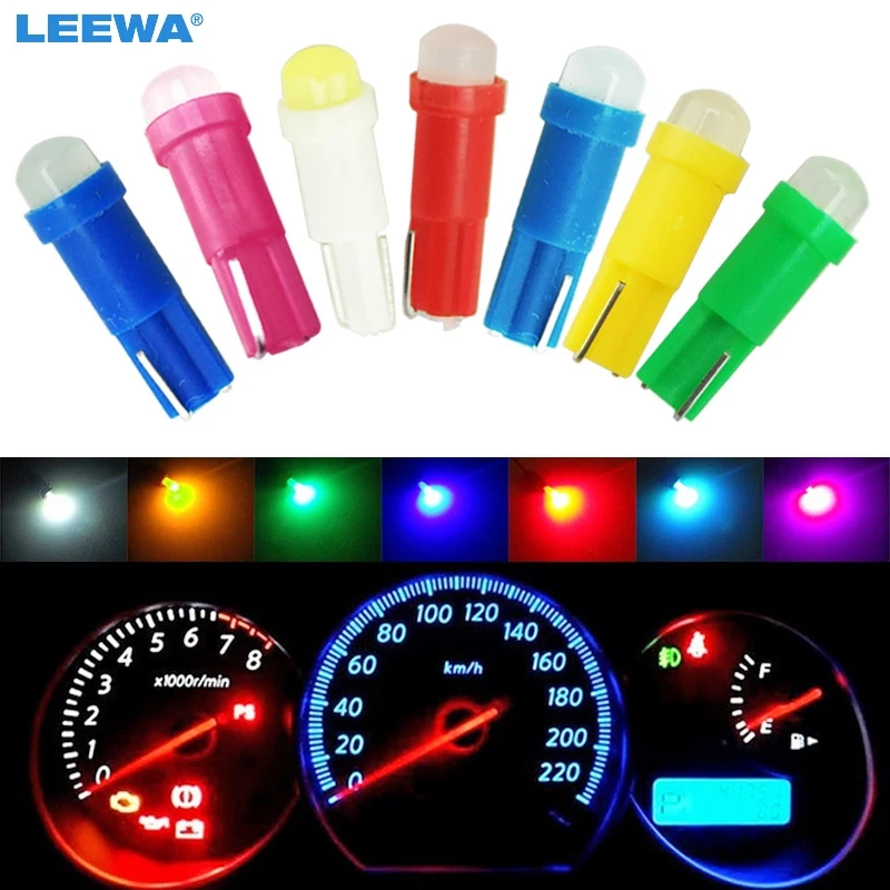 10 шт. Автомобильные светодиодные лампы LEEWA T5 COB 7 цветов # CA5018|dashboard gauge|t5 cobled instrument |