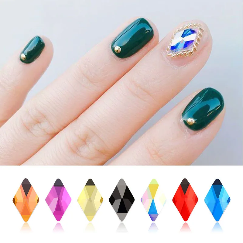 10 шт./пакет стразы для дизайна ногтей многосекционные радужные цветные