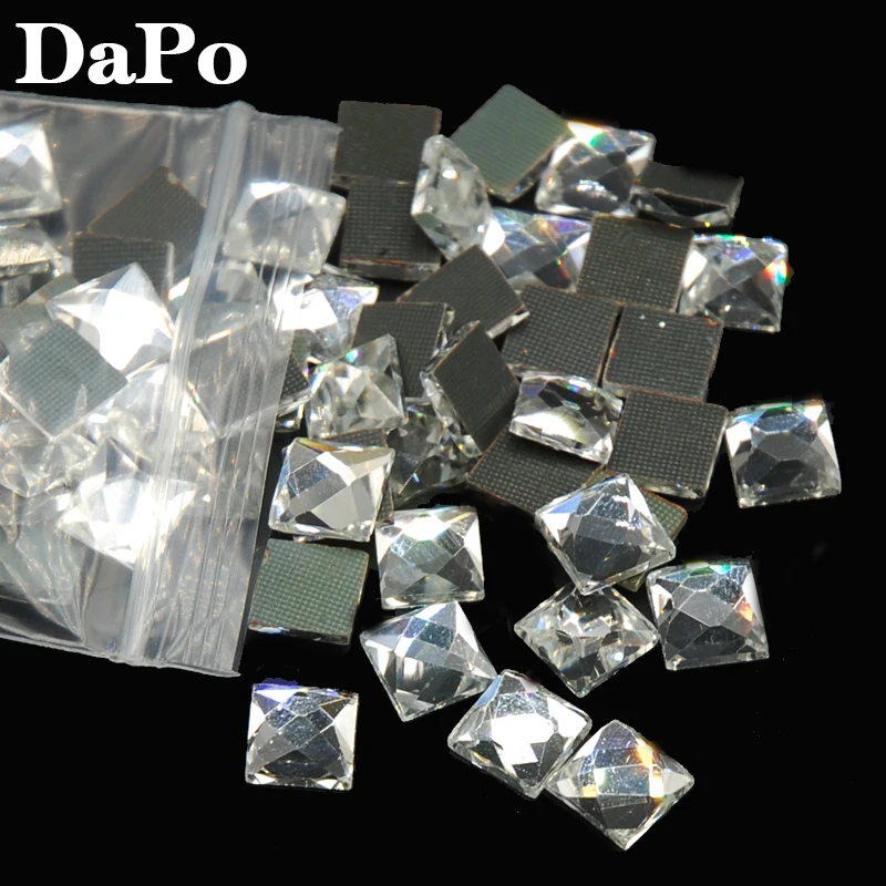 Hot Sales Square Crystal Clear HotFix FlatBack Rhinestones Glass Strass Fancy Shape DMC Fix Stones | Дом и сад