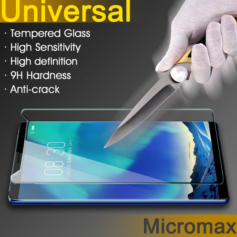 Защитное стекло для Micromax Canvas универсальное закаленное 5 дюйма 6 Pro/Fire 5|tempered glass screen