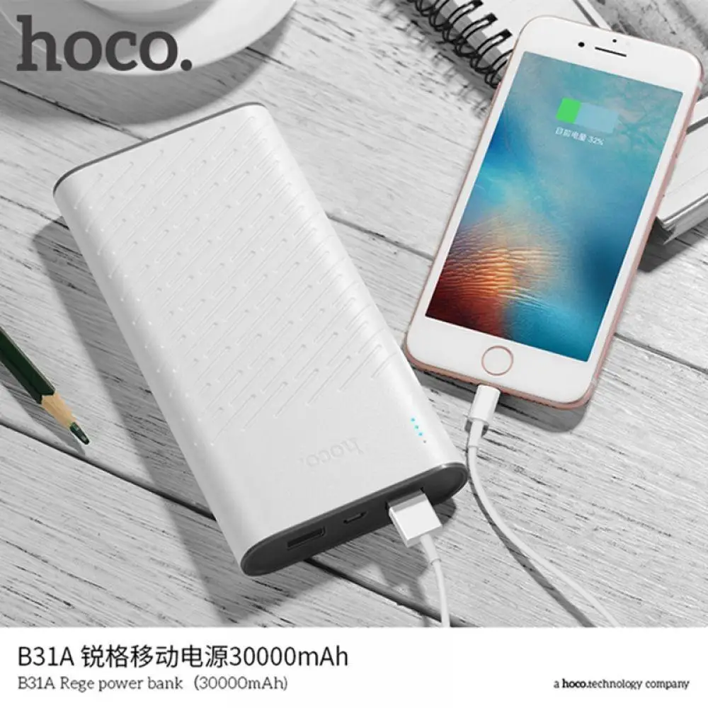 HOCO внешний аккумулятор 30000 мАч универсальный портативное Внешнее зарядное