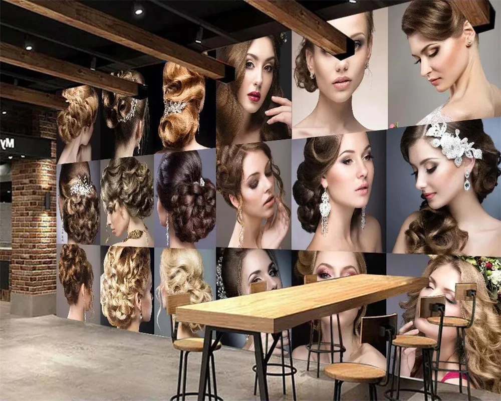 

beibehang Photo wallpaper custom beautiful 3D personality fashion beauty salon tooling background wall painting wallpaper