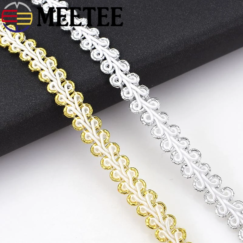 Meetee 10Meter 0.8cm Crocheted Curve Lace Trim Ribbon Fabric Centipede Braided DIY Sewing Clothes Accessories Wedding Craft | Дом и сад