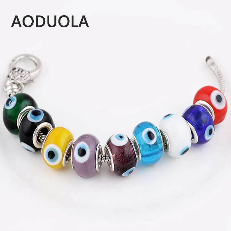 Стеклянные бусины с изображением сглаза 9 х14 мм|for pandora|glass beads roundczech bead |