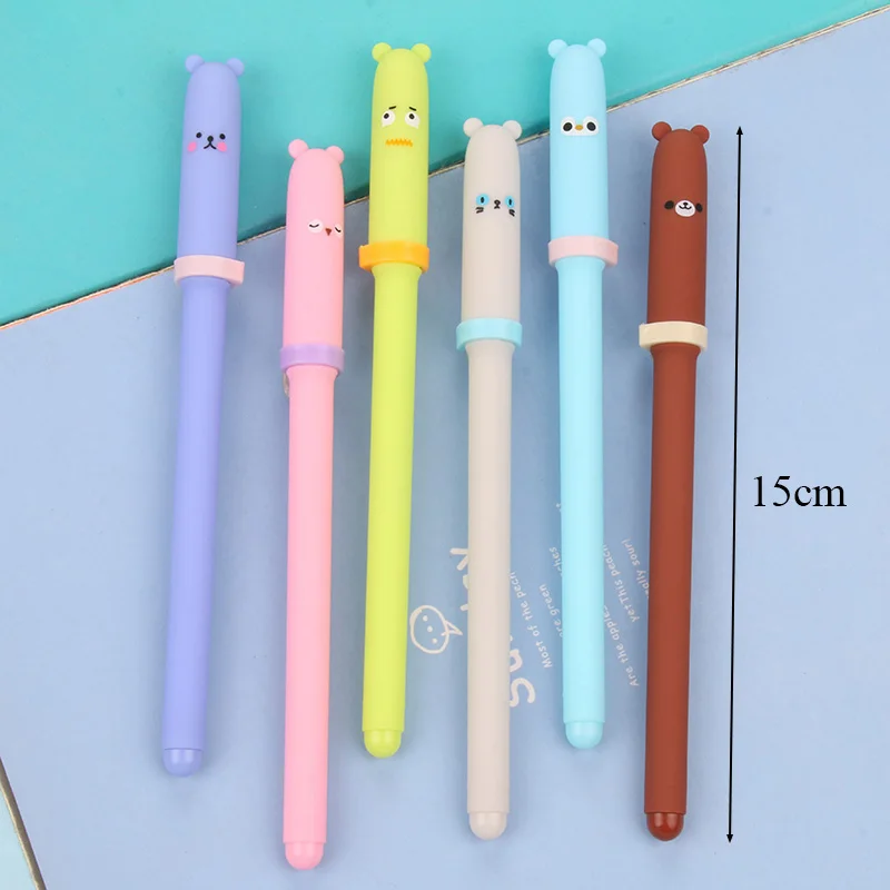 0.38mm Cute Kawaii Plastic Gel Pen Cartoon Bear Canetas Neutral Pens For Writing Kids Gift School Supplies Korean Stationery |
