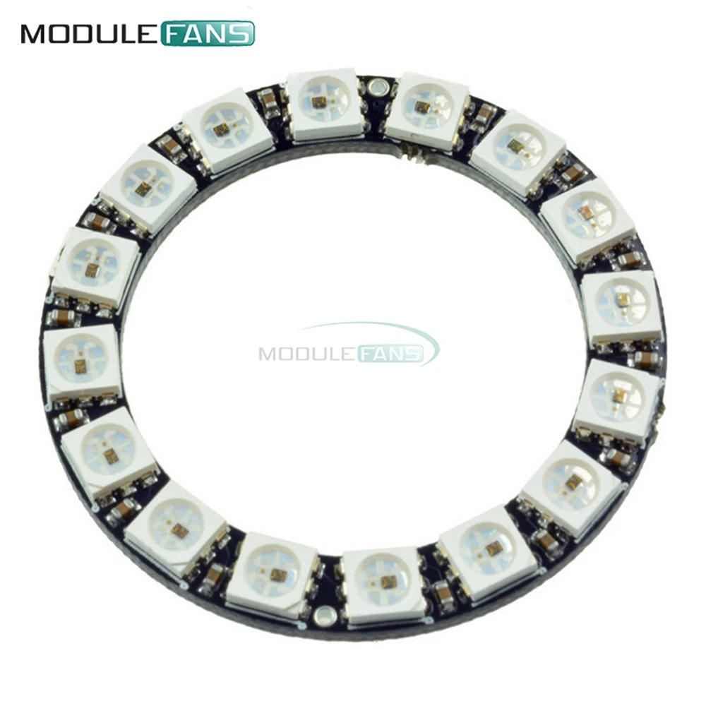16 битные WS2812 5050 RGB СВЕТОДИОДНЫЕ полноцветные встроенные фары 45 мм круглая плата