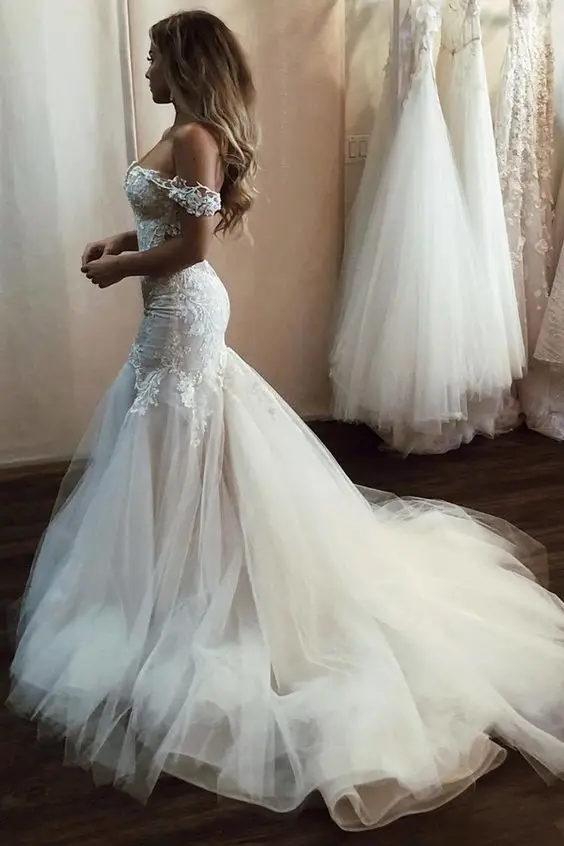 Robe De Mariage свадебные платья русалки с открытой спиной и открытыми плечами 2019