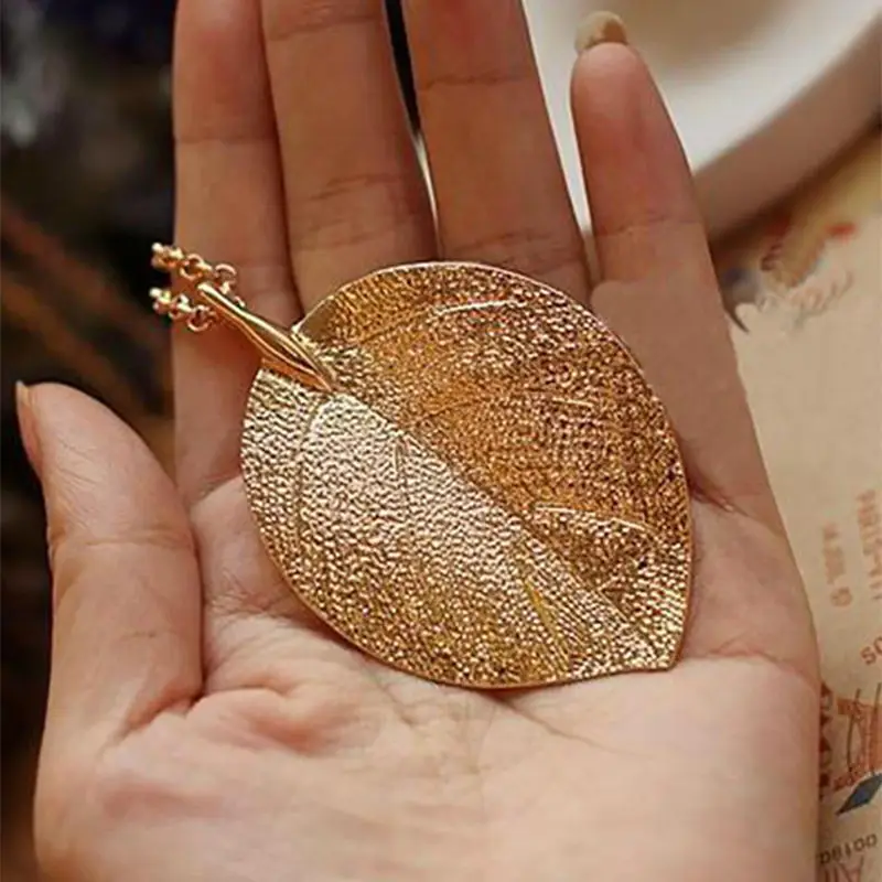 Lukeni модное ожерелье с подвеской в виде листьев для женщин Boho Bijoux Chains золотого