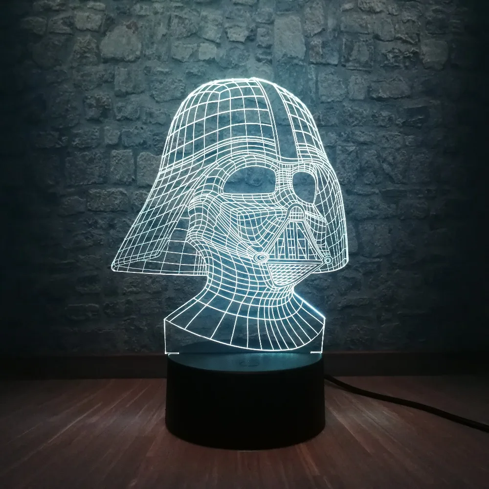 Звездные войны 3D USB светодиодный светильник с мультяшным рисунком 7 цветов ночной