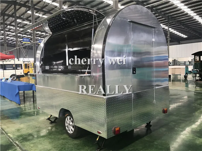 230 см самый дешевый полностью из нержавеющей стали мобильный прицеп для еды
