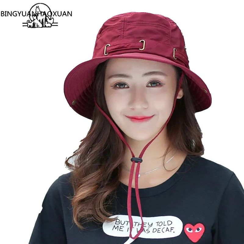 

BINGYUANHAOXUAN New Men Bucket Hats Women Hip hop Caps Women Summer Beach Sun Hat Men Fisherman Hat Casual Fedora