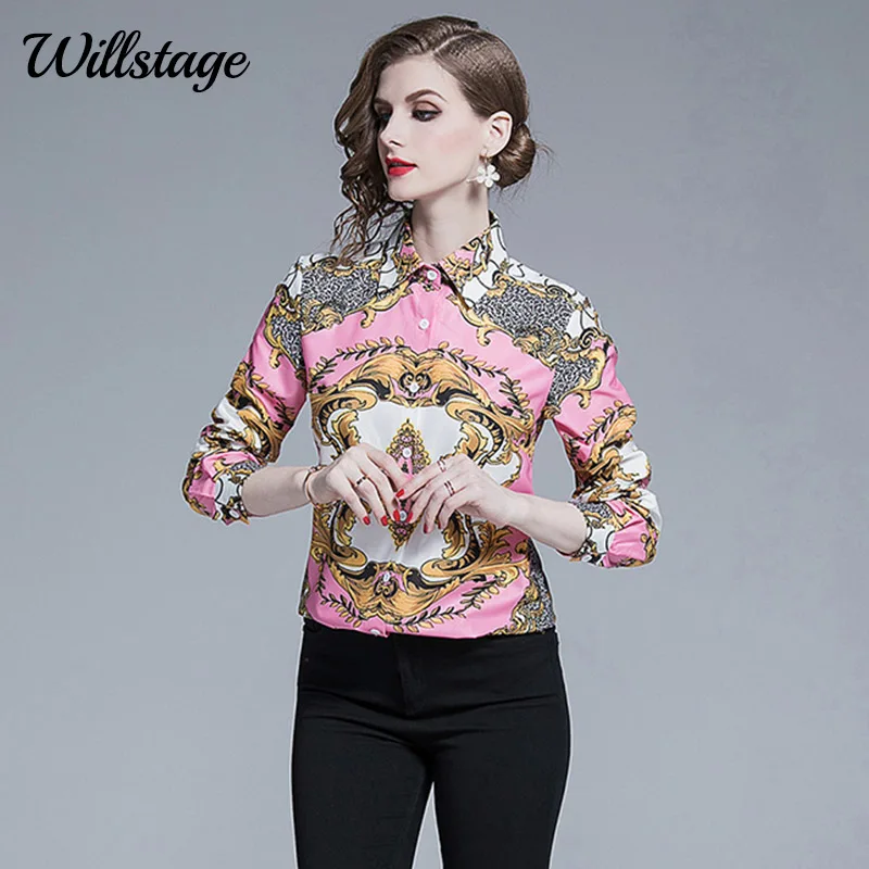 Женская блузка Willstage розовая формальная офисная рубашка с длинным рукавом и