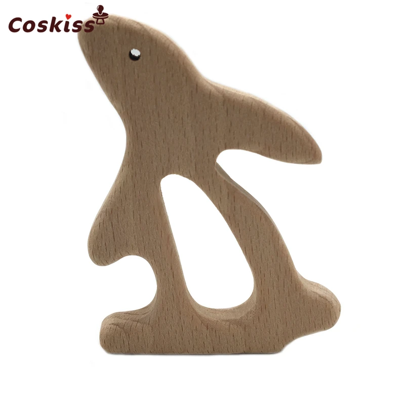 Mordedor de madera de haya para beb&eacute;, accesorios para collar de lactancia, puede masticar animales, regalo DIY para Baby Shower-5
