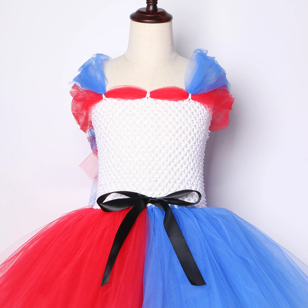 Suicide Harley Girls Tutu Dress White &amp Red Blue Girl Fancy Party Kids Halloween Carnival Cosplay Costumes 1-12Y | Детская одежда и
