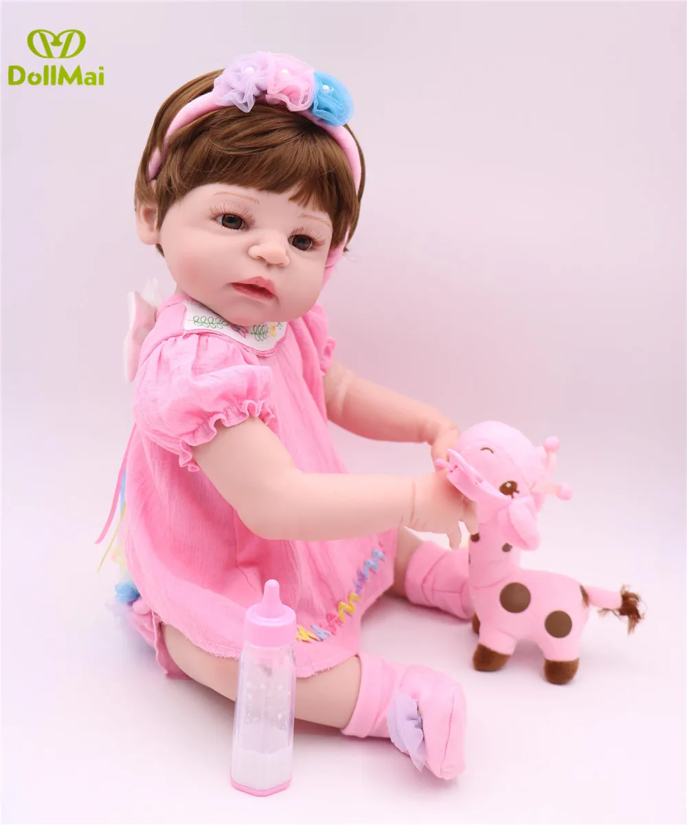 bebes reborn com corpo de silicone menina55cm real full baby girl dolls toys for child gift | Игрушки и хобби