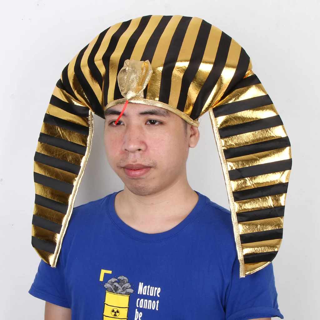 Novelty Golden Black Egypt Egyptian Pharaoh King Hat Vintage Headpiece Fancy Dress Headwear Photo Props |