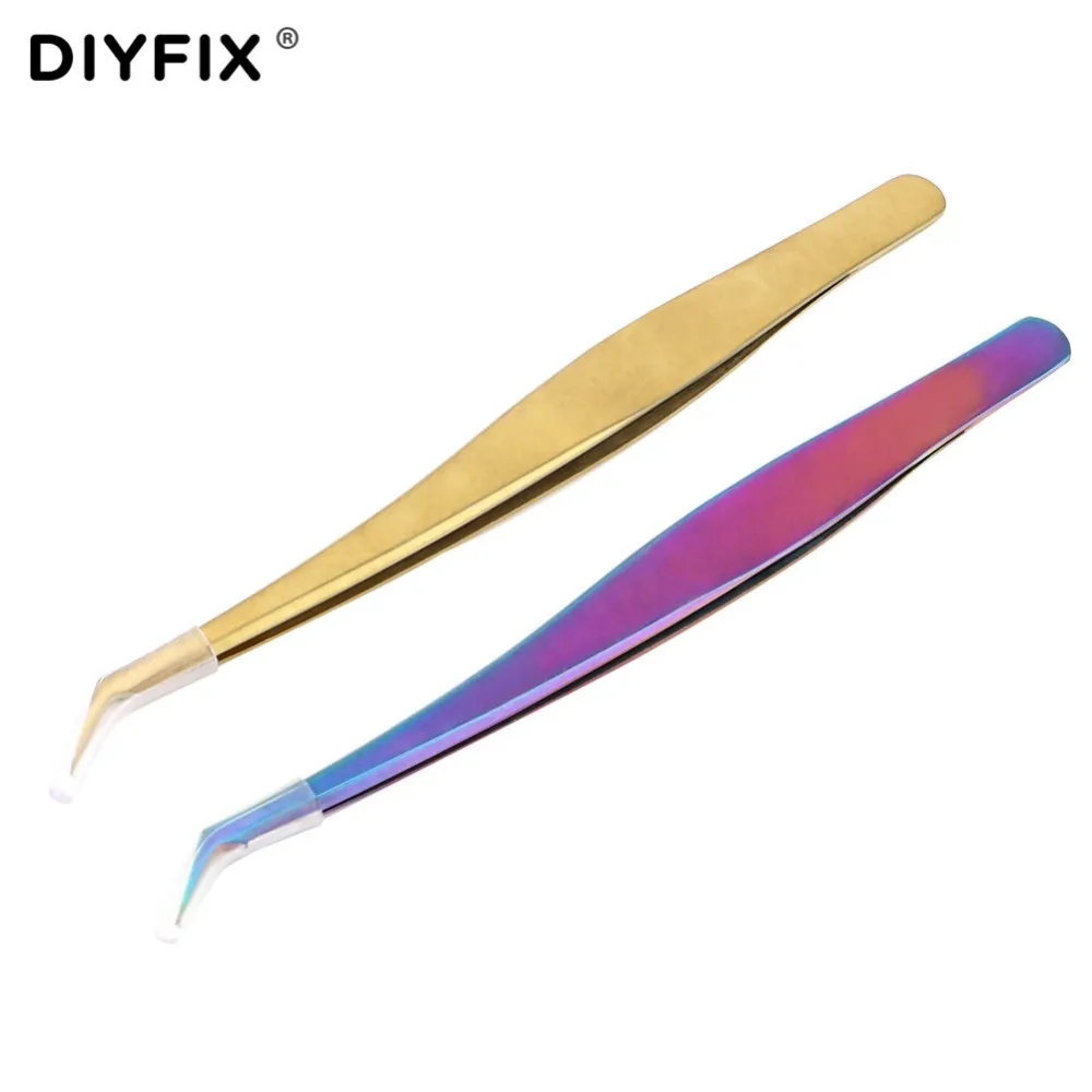 Пинцет DIYFIX для наращивания ресниц точные прямые изогнутые искусственные стразы