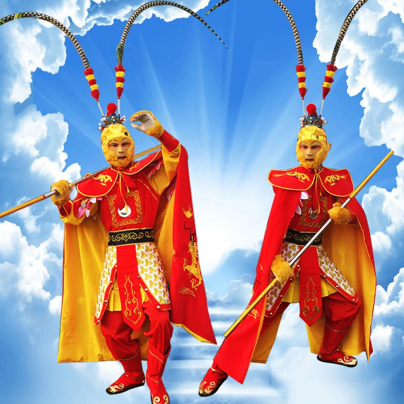 Реалистичный костюм для косплея sun wukong взрослых обезьяны короля одежда костюмы