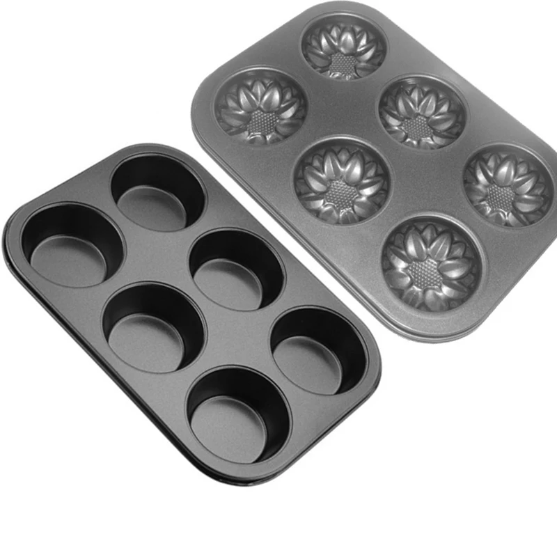 ULKNN черные сковороды для тортов круглые с цветком сливы высоким плоским дном