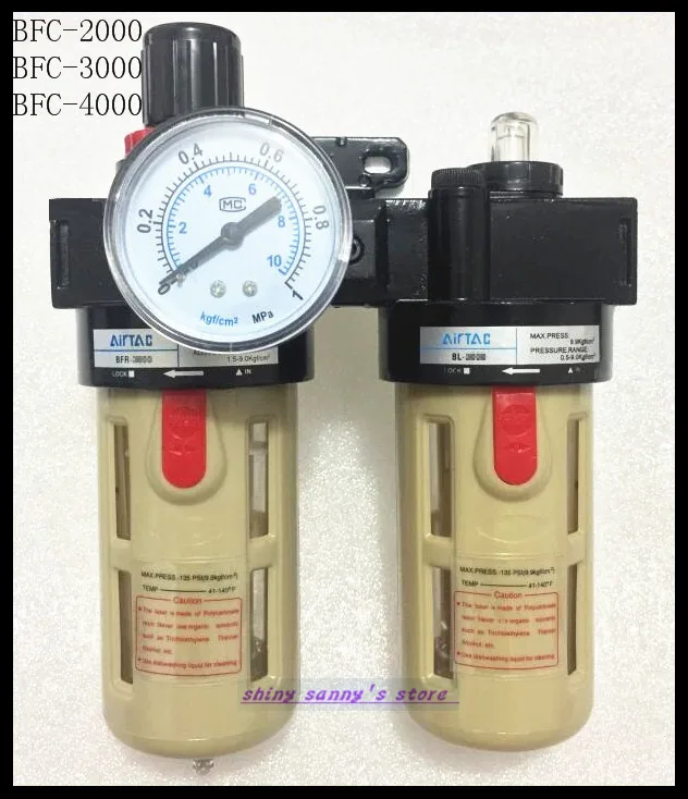 

1Pcs BFC-4000 BSP 1/2" Air Filter Regulator Lubricator Combinations Brand New