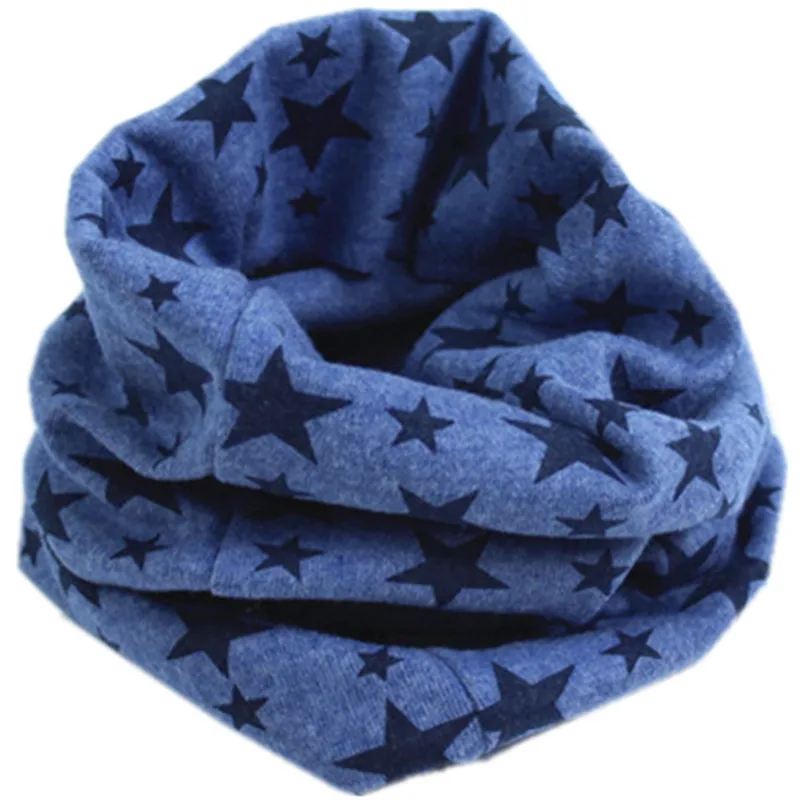 blue star LIHFSI/Новинка года, весенне-осенний Детский шарф 40*20 см, детский хлопковый шарф для девочек и мальчиков, круглый шарф детский воротник, детский шейный шарф - Цвет: blue star
