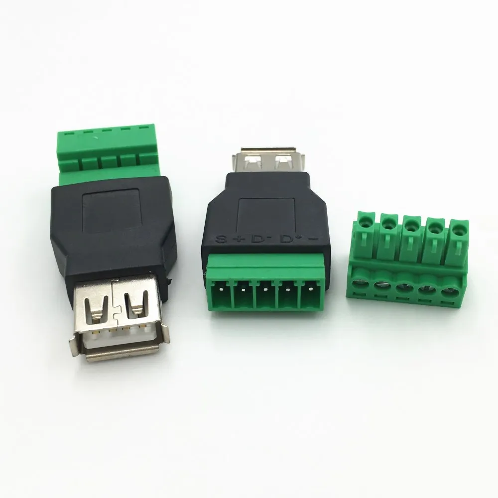 100 шт. USB 2 0 A штекер/гнездо на 5 Pin винтовой разъем с экраном USB2.0 Тип для