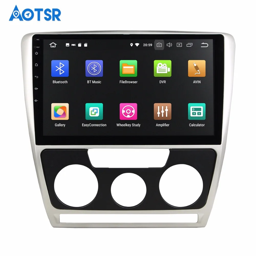 Автомобильный DVD плеер 10 1 дюйма Android 8 0 4 + 32 ГБ GPS навигация для Skoda Octavia 2010 2014