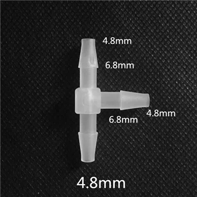 4.8mm 1 шт. 1,6 мм-15,8 мм ПП пластик равный тройник соединитель для мягкого шланга Соединительный адаптер - Цвет: 4.8mm