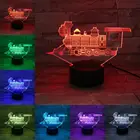 3D лампа ночник светильник светодиодный паровой Паровозик многоцветная вспышка выцветает праздник 3D светодиодный подарок для детей друзья RGB Новинка