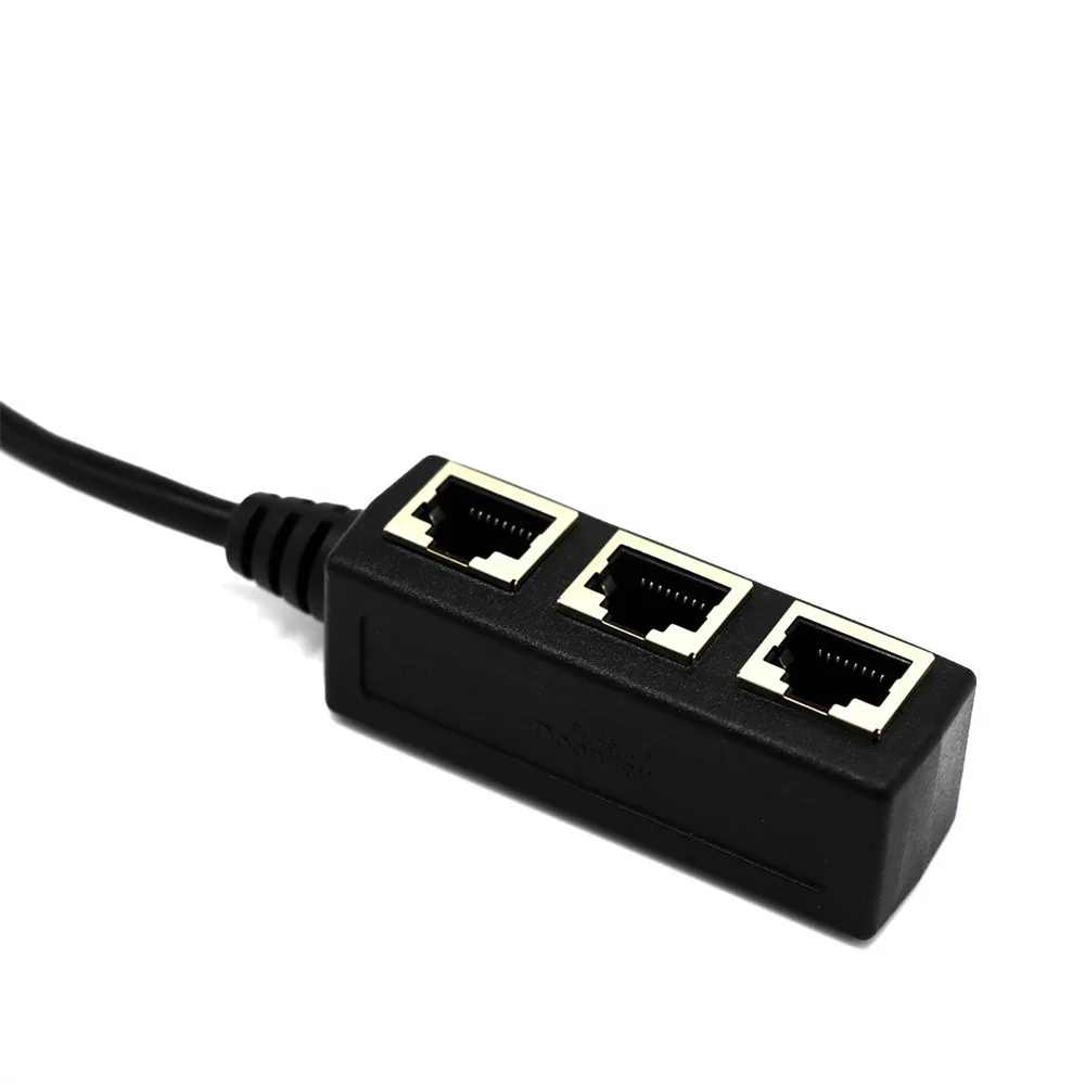 Разветвитель сетевого кабеля Ethernet RJ45 1-3 3-сторонний удлинитель адаптер