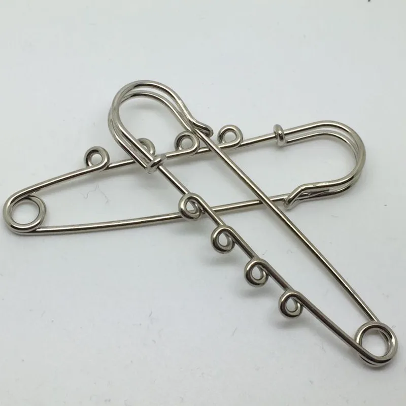 100 шт. высокое качество большие серебряные булавки с 4 отверстиями (длина 70 мм)|safety